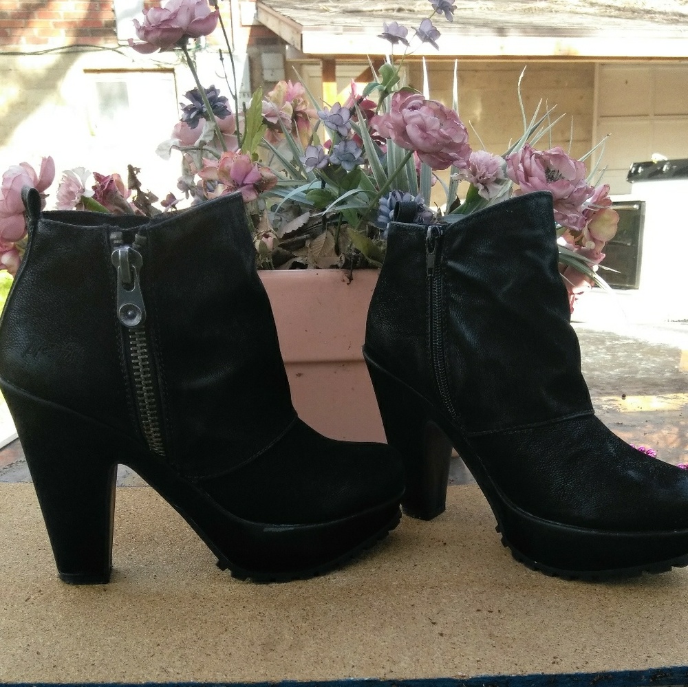 Black high heel boots